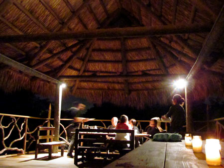 Dining upstairs in the Tiki Hut.