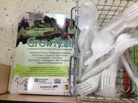 Grab a flyer at a checkout lane.