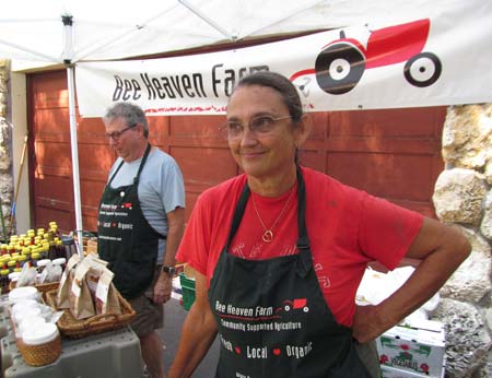 Farmer Margie Pikarsky, and husband Nick.